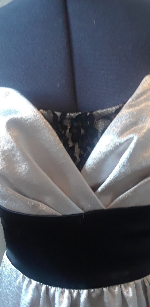 💕HP💕Champagne‎ Satin Dress - Picture 5 of 7